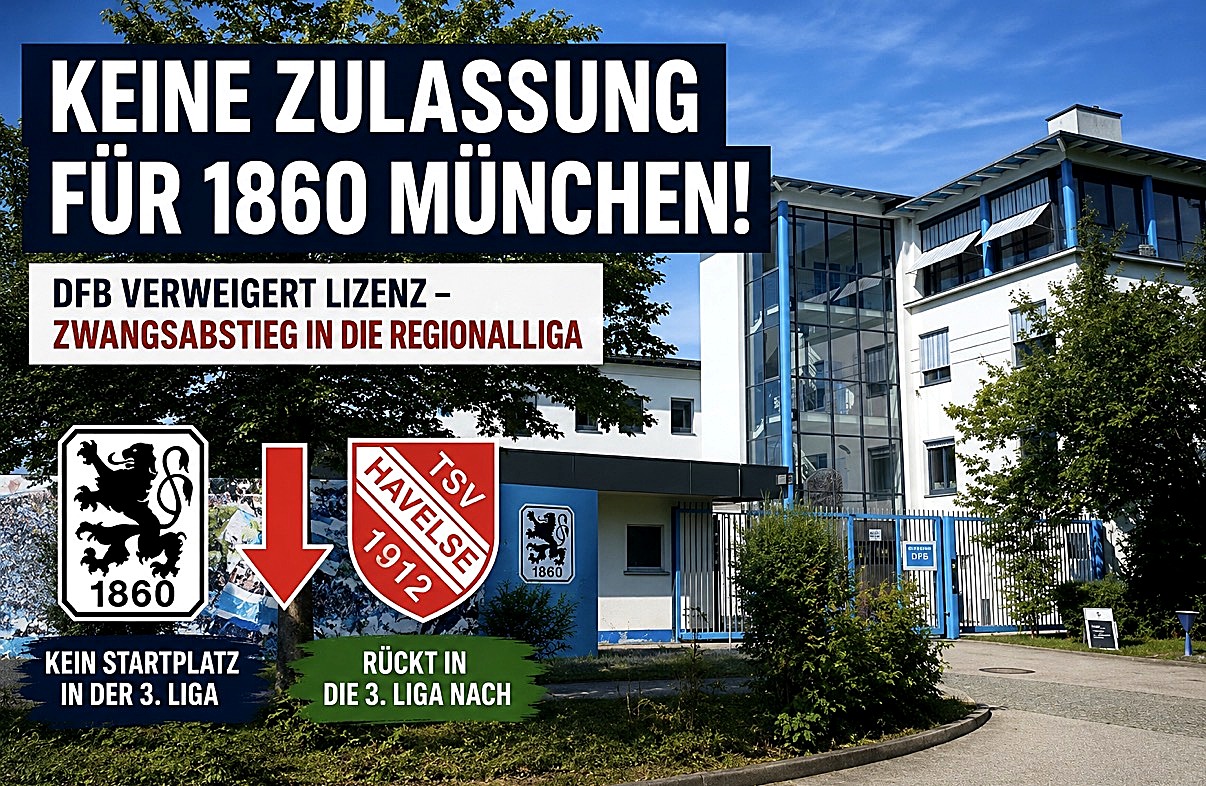 TSV 1860 München verpasst Drittliga-Lizenz – Havelse rückt nach