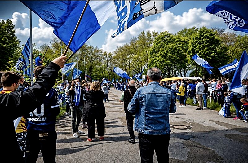 Emotionale Fanaktion vor dem Saisonfinale des MSV Duisburg