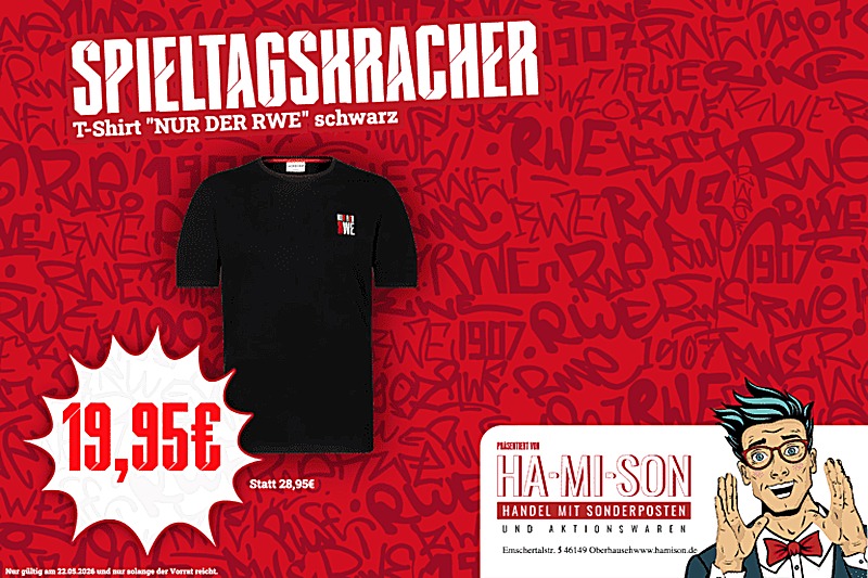 Heimspiel-Highlight: Exklusives T-Shirt „NUR DER RWE“ zum Sonderpreis